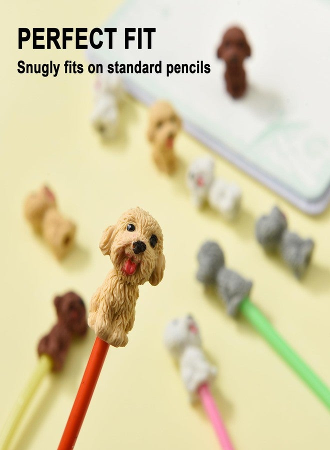 TDOCK 24Pcs Pencil Top Erasers for Kids, Dog Pencil Erasers Toppers Bulk, Cute Cap Erasers for Party Favors Classroom Rewards - Image 4