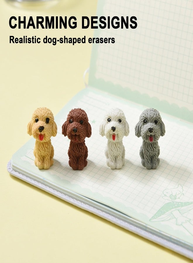 TDOCK 24Pcs Pencil Top Erasers for Kids, Dog Pencil Erasers Toppers Bulk, Cute Cap Erasers for Party Favors Classroom Rewards - Image 2