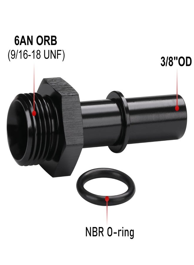 Podavelle 6AN -6 ORB Male to 3/8" SAE Quick Disconnect Connect Male Push On EFI Fuel Fitting Adapter Straight Aluminum Black - Image 2