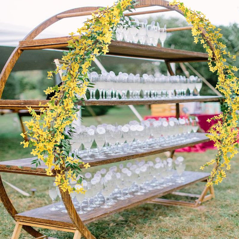 HO2NLE 4pcs 23.6ft Silk Flower Garland Spring Garland Decor Fake Hanging Vines for Home Wall Home Party Wedding Indoor Outdoor Bedroom Wedding Decoration - Image 5