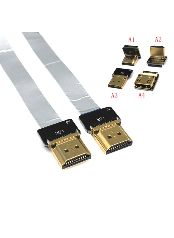 ماركة غير محددة LDK A Aerial Head FPV كابل HDMI مخصص لخط مرن كابل فائق المرونة 20pin التوصيل والتشغيل 4K * 2k- اللون: سلك ملفوف بالرقائق المعدنية 25 سم  - Image 1
