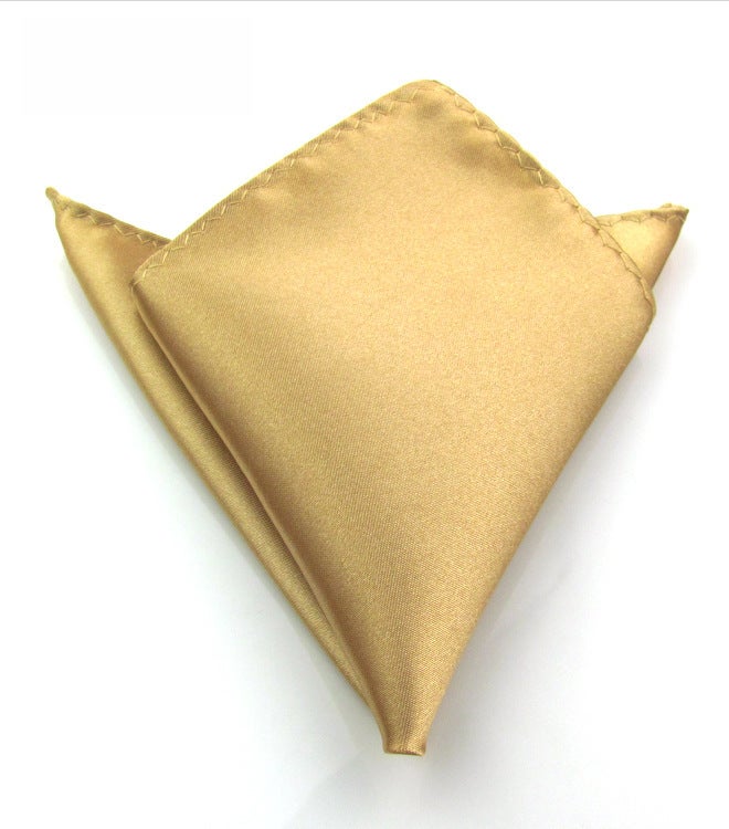 Mens Solid Formal Pocket Square Wedding Suit Handkerchief Champagne 