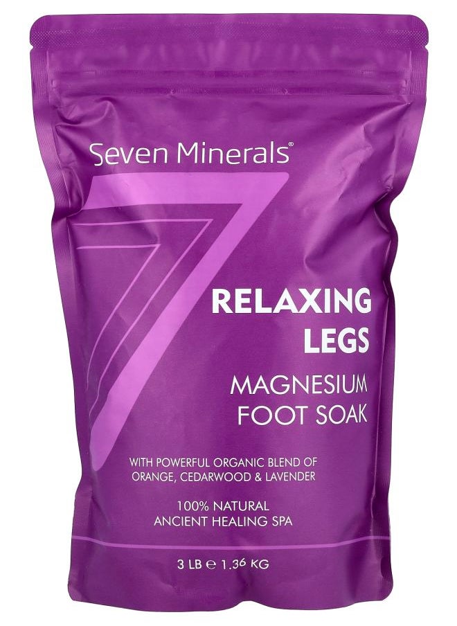 Seven Minerals Relaxing Legs Magnesium Foot Soak Orange Cedarwood & Lavender 3 lb (1.36 kg) 