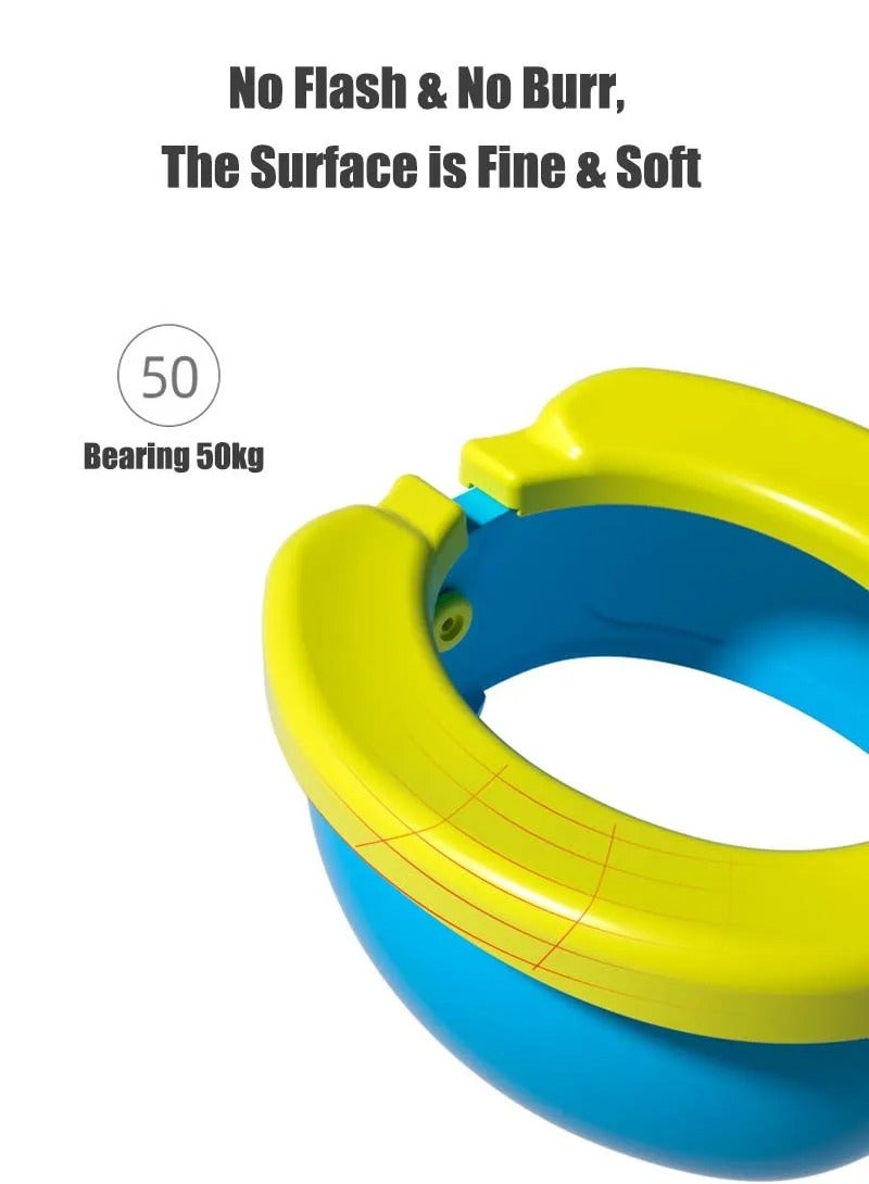 AROAQ Portable Potty. Folding Travel Baby Toilet Pot, Convenient Easy To Clean Child Potty Training Seat, Anti Slip Base Toddler Camping Foldable Toilet For Indoor Outdoor Traveling, (Blue) - Image 2
