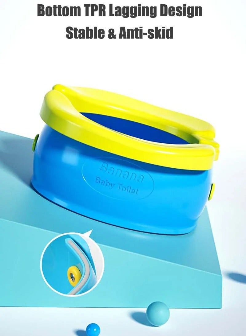 AROAQ Portable Potty. Folding Travel Baby Toilet Pot, Convenient Easy To Clean Child Potty Training Seat, Anti Slip Base Toddler Camping Foldable Toilet For Indoor Outdoor Traveling, (Blue) - Image 3