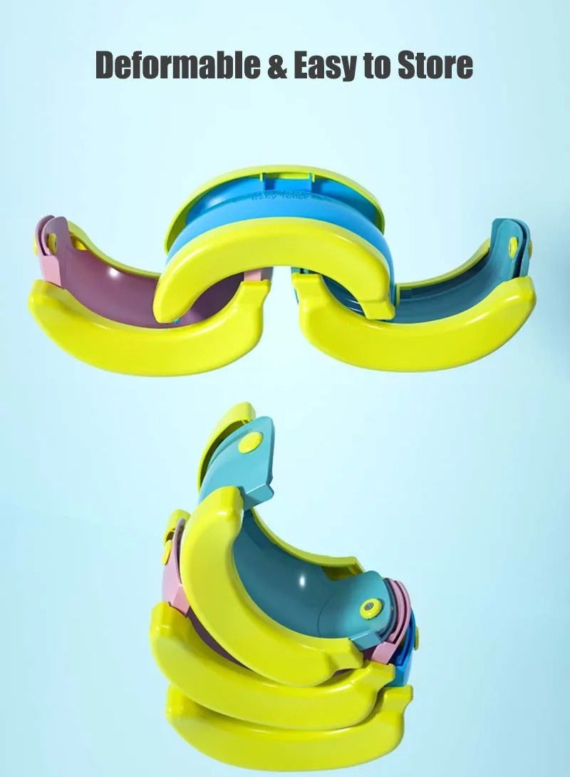 AROAQ Portable Potty. Folding Travel Baby Toilet Pot, Convenient Easy To Clean Child Potty Training Seat, Anti Slip Base Toddler Camping Foldable Toilet For Indoor Outdoor Traveling, (Blue) - Image 4