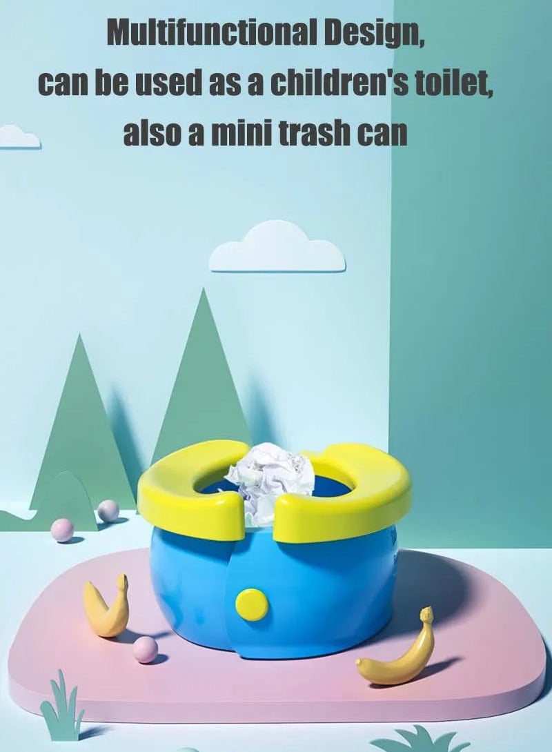 AROAQ Portable Potty. Folding Travel Baby Toilet Pot, Convenient Easy To Clean Child Potty Training Seat, Anti Slip Base Toddler Camping Foldable Toilet For Indoor Outdoor Traveling, (Blue) - Image 5