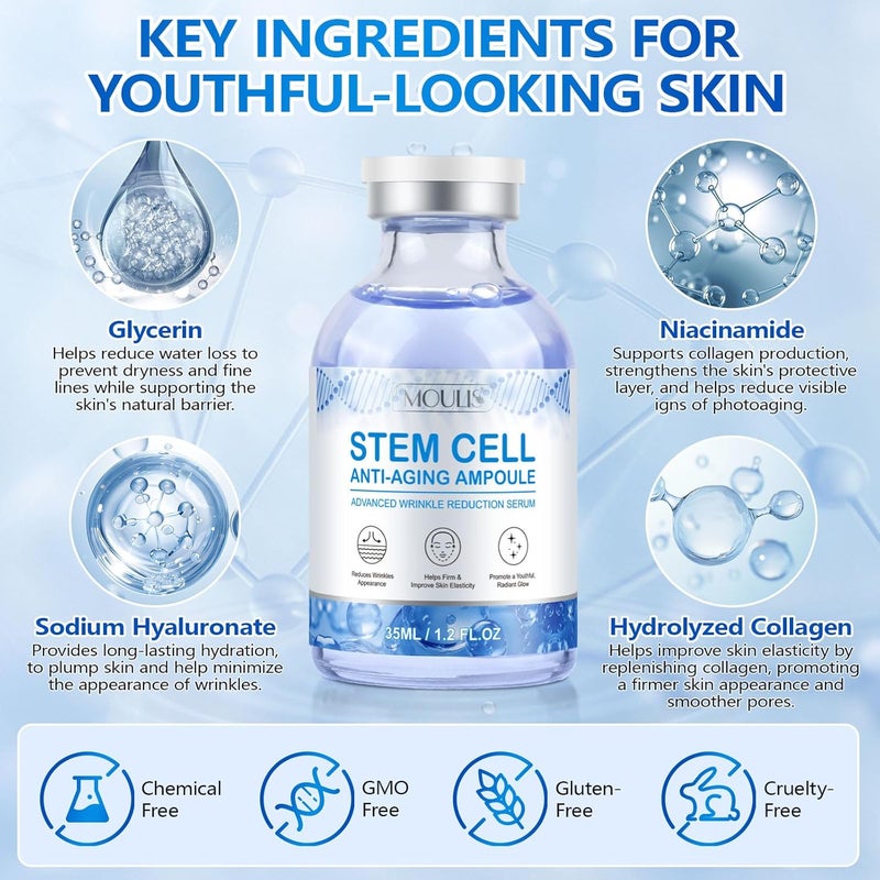 MINGYITUO Stem Cell Serum for Face Anti Aging Smooth Wrinkles Microneedling Serum Solution to Use with and without Micro Needling 2 Bottle - Image 5