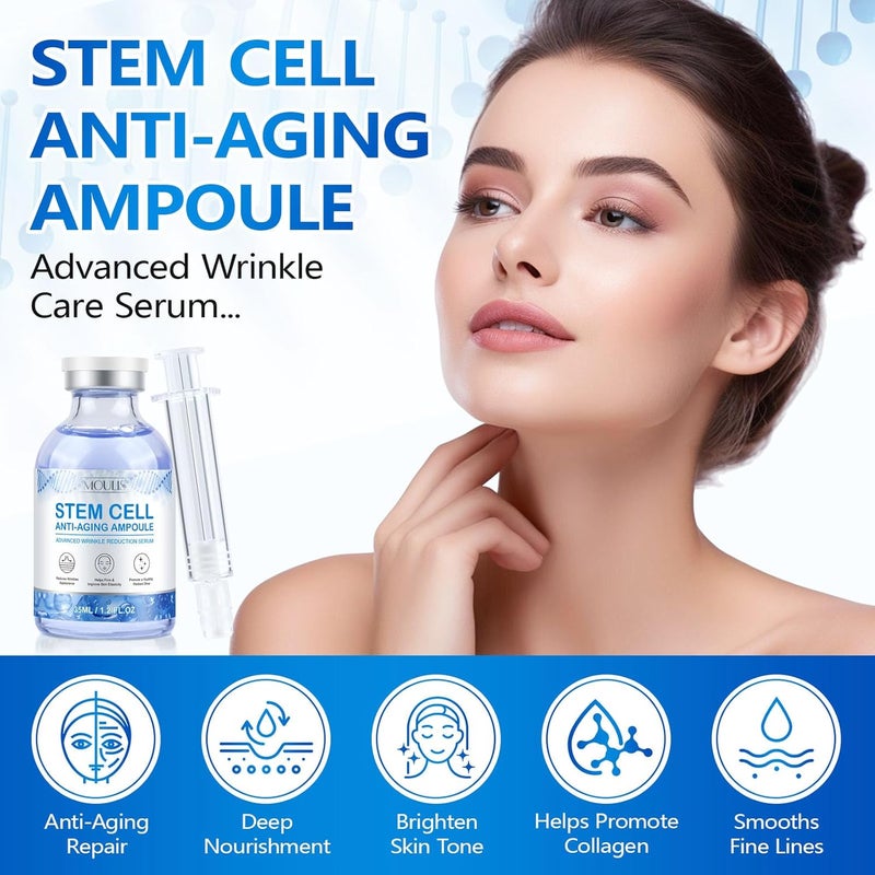 MINGYITUO Stem Cell Serum for Face Anti Aging Smooth Wrinkles Microneedling Serum Solution to Use with and without Micro Needling 2 Bottle - Image 4