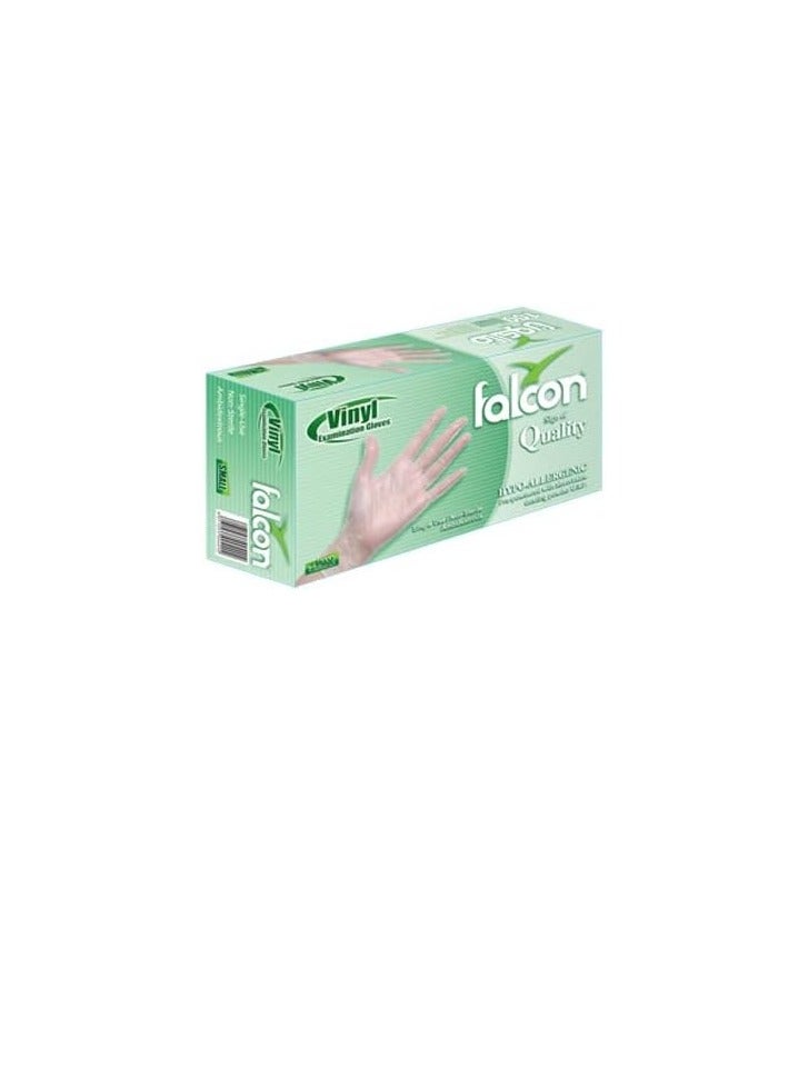 Falcon EZUK Vinyl Gloves - Clear Powder Free Medium (2 Packs x 100 Pieces) - Image 2