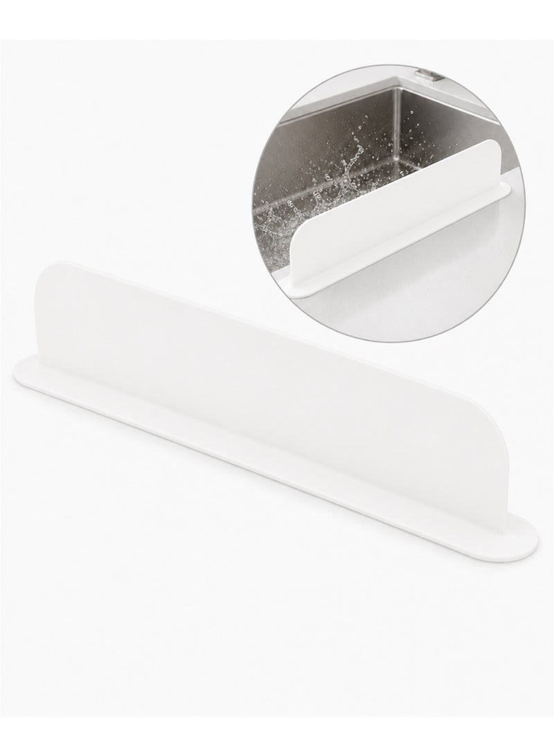 AceLuste Silicone Sink Suction Cup Splash Proof Guard, Sink Silicone Water Barrier Divider Panel, Sink Splash Baffle Splash Protector, Durable and Resistant Water Splashboard for Kitchen Bathroom Restaurant(White) - Image 1