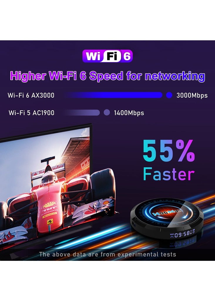 H96 Max - Smart Android 12.0 TV Box with Allwinner H618 Quad Core ARM Cortex A53 CPU Support 6K Video HDR 10+/2.4Ghz 5Ghz Wifi 6/100M Enternet/Bluetooth 5.0 - Image 1