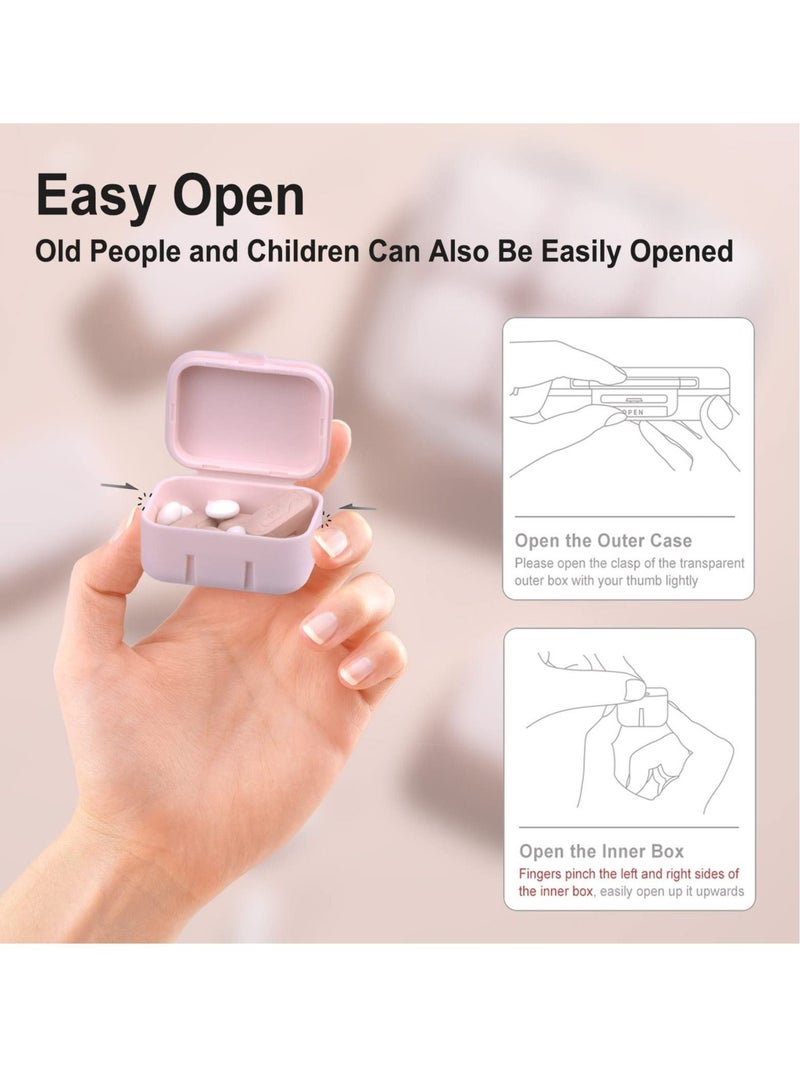 KASTWAVE Daily Pill Organizer, 10 Compartments Portable Medicine Box, Combined Pill Case to Hold Vitamins, pill, Cod Liver Oil (Pink) - Image 5