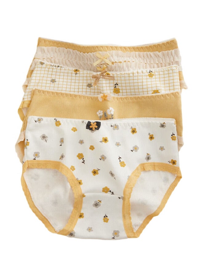 Modal 5-Pack Women'S Pure Cotton Crotch Cute Mid-Rise Teenage Underwear Fresh Student Ladies Triangle L - Image 2