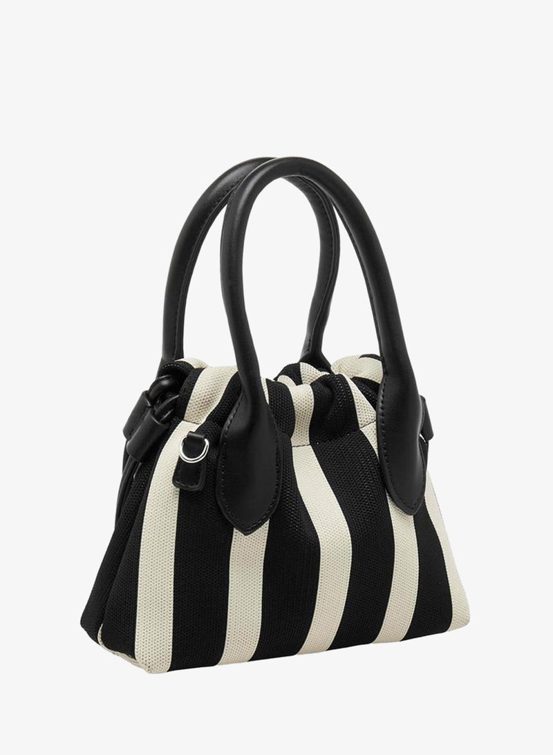 MISSY Striped Tote Bag With Detachable Strap - Image 4
