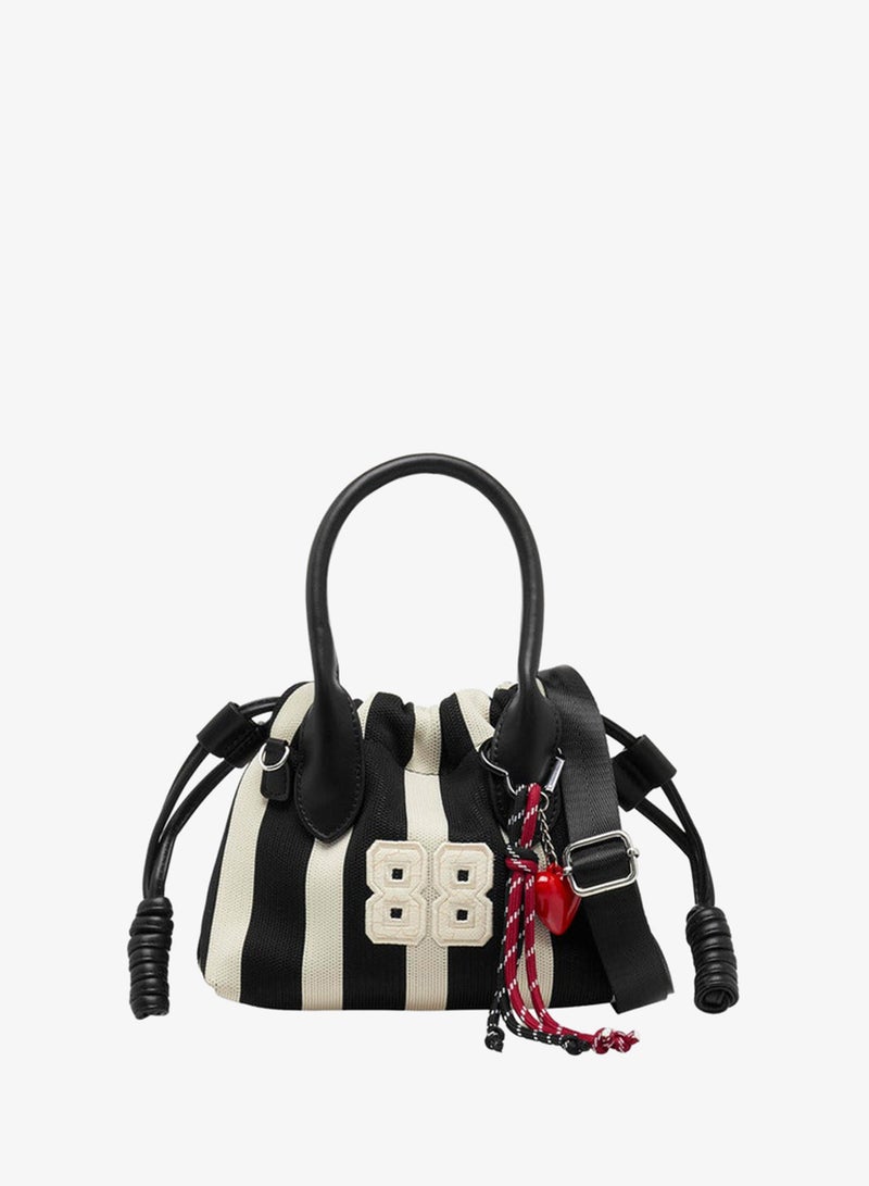 MISSY Striped Tote Bag With Detachable Strap - Image 1