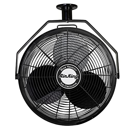 Air King 9718 18-Inch Industrial Grade Ceiling Mount Fan,Black - Image 1
