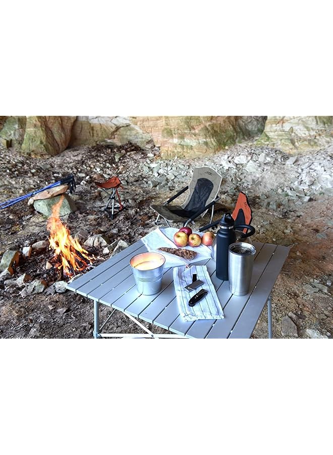 X spring Folding Camping Table 70x70cm Portable Outdoor Table with Adjustable Height Lightweight Aluminum Picnic Tables for Camping Beach and Backyard - Image 5