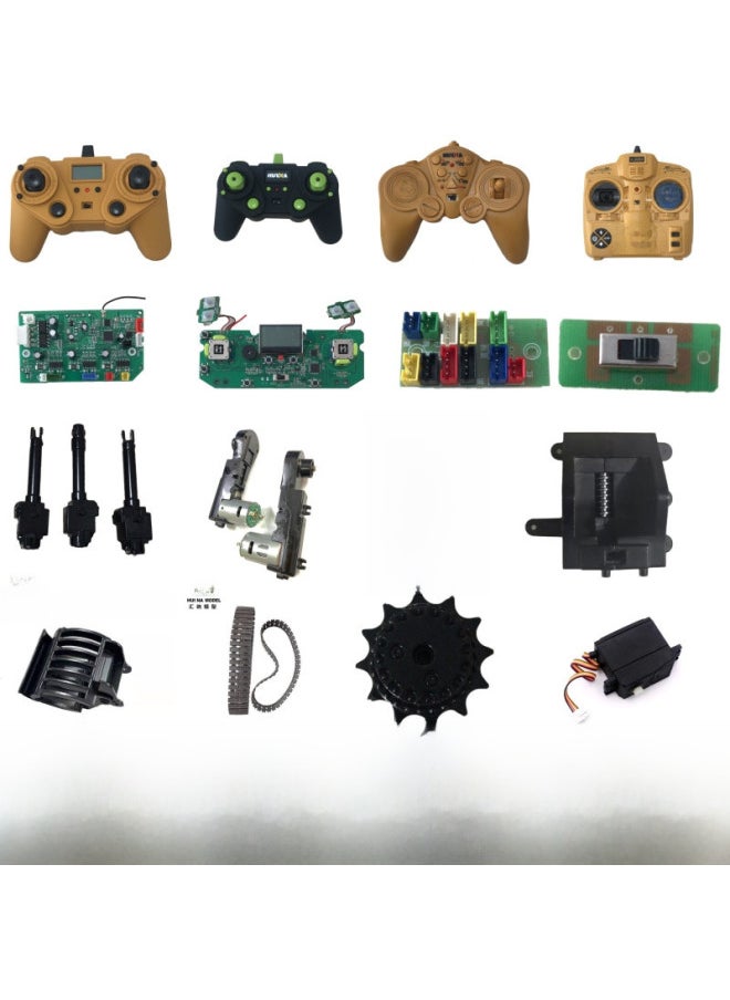 Generic Huina Toy Remote Control Engineering Vehicle Excavator Forklift Crawler Receiving Board Remote Control Screw Rod Walking Drive Accessories-Color:583 Dump Drive Assembly-Proportion:1:14  - Image 2
