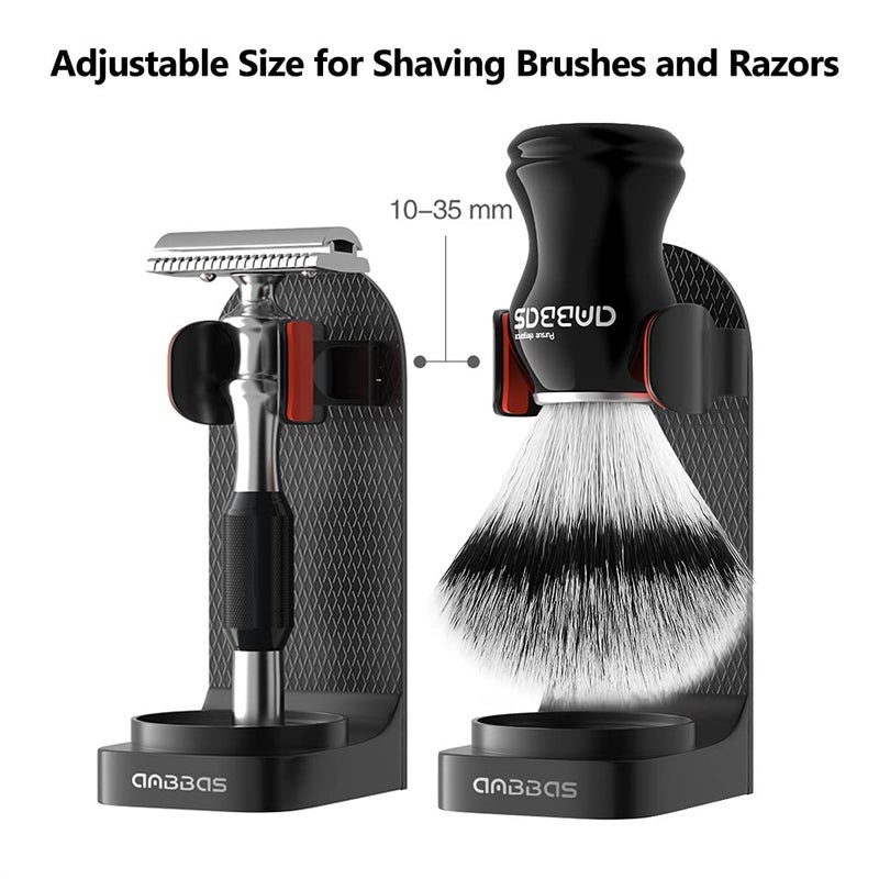 Anbbas Synthetic Badger Shaving Brush and Bowl with Black ABS Wall Mounting Type Holders for Soap Bowl and Brush for Men Wet Shave - Image 5