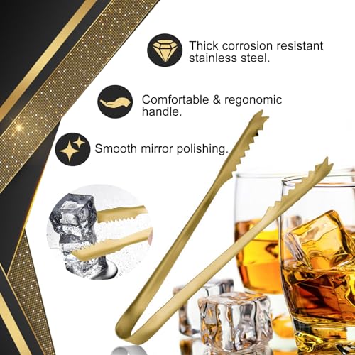 WAFJAMF Ice Tongs for Bucket,7 Inch Bar Serving Tongs, 304 Stainless Steel,-Plated-for Party Kitchen Restaurant (2-Pack) - Image 3