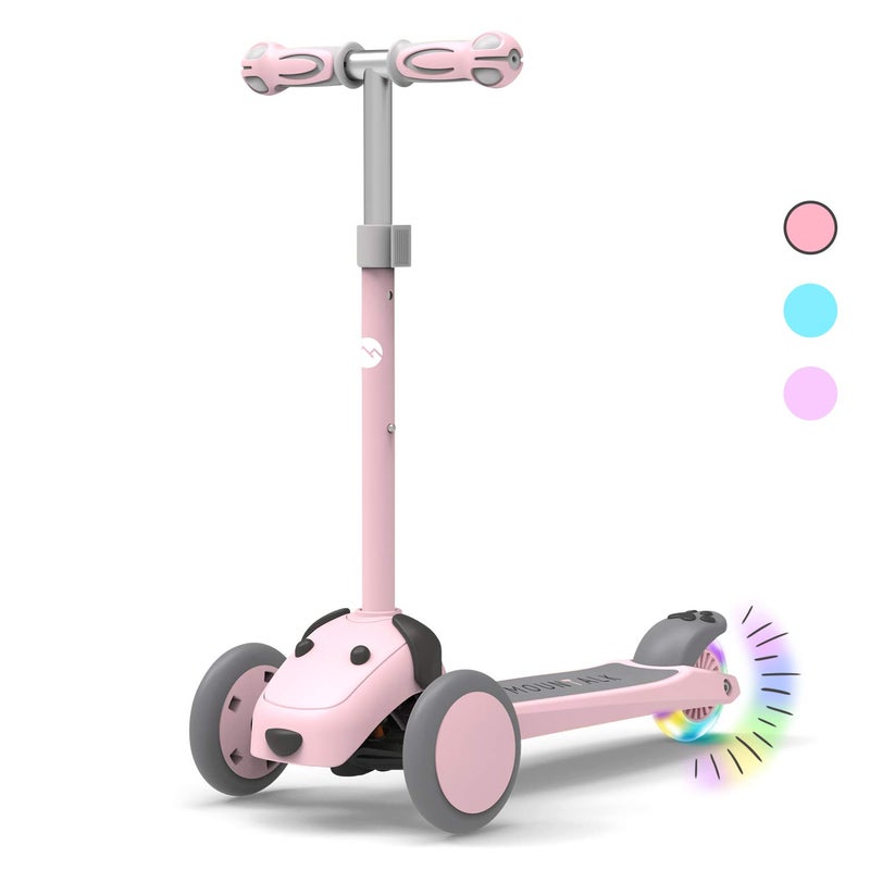 MOUNTALK 3 Wheel Scooters for Kids Age 3558 Years Old Kick Scooter for Boys and Girls with Light Up Wheels Mini Scooter for ChildrenPink