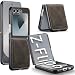 japezop Compatible with Samsung Galaxy Z Flip 6 CaseZ Flip 7 FE CaseSoft Leather Phone Case with Hard Shockproof Back Cover Slim Durable for Galaxy Z Flip 6 Z Flip 7 FE Coffee - Image 2