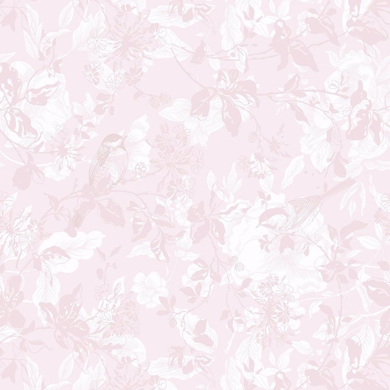 Dimoon 17.3" X 78.7" Peel and Stick Wallpaper Floral Boho Pink Contact Paper Bird Cute Girl Modern Wall Paper Renter Friendly Waterproof Removable Self Adhesive Bedroom Kitchen Dorm Cabinets Vinyl - Image 1