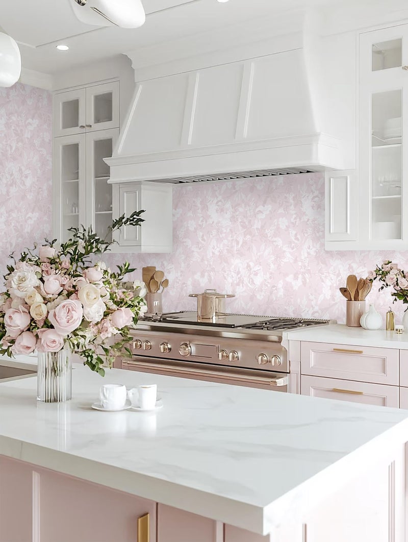 Dimoon 17.3" X 78.7" Peel and Stick Wallpaper Floral Boho Pink Contact Paper Bird Cute Girl Modern Wall Paper Renter Friendly Waterproof Removable Self Adhesive Bedroom Kitchen Dorm Cabinets Vinyl - Image 3