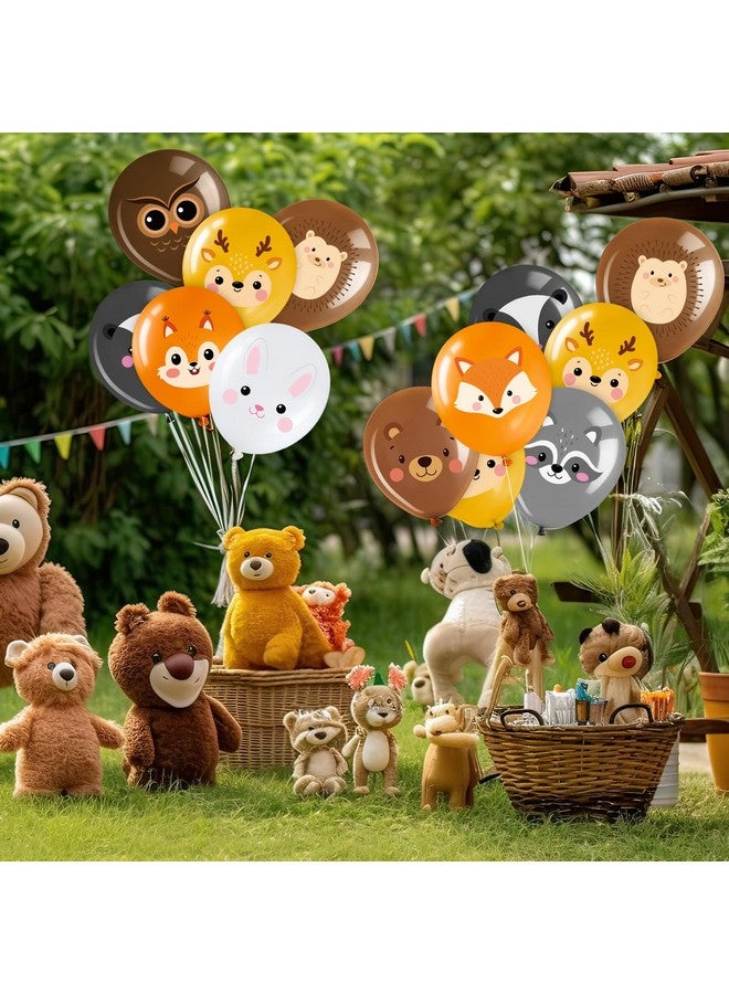 Suilung 45 Pcs Woodland Animal Balloons 12 Inch Forest Animal Woodland Latex Balloons Theme Party Decor for Birthday Party Indoor Outdoor Decor - Image 5