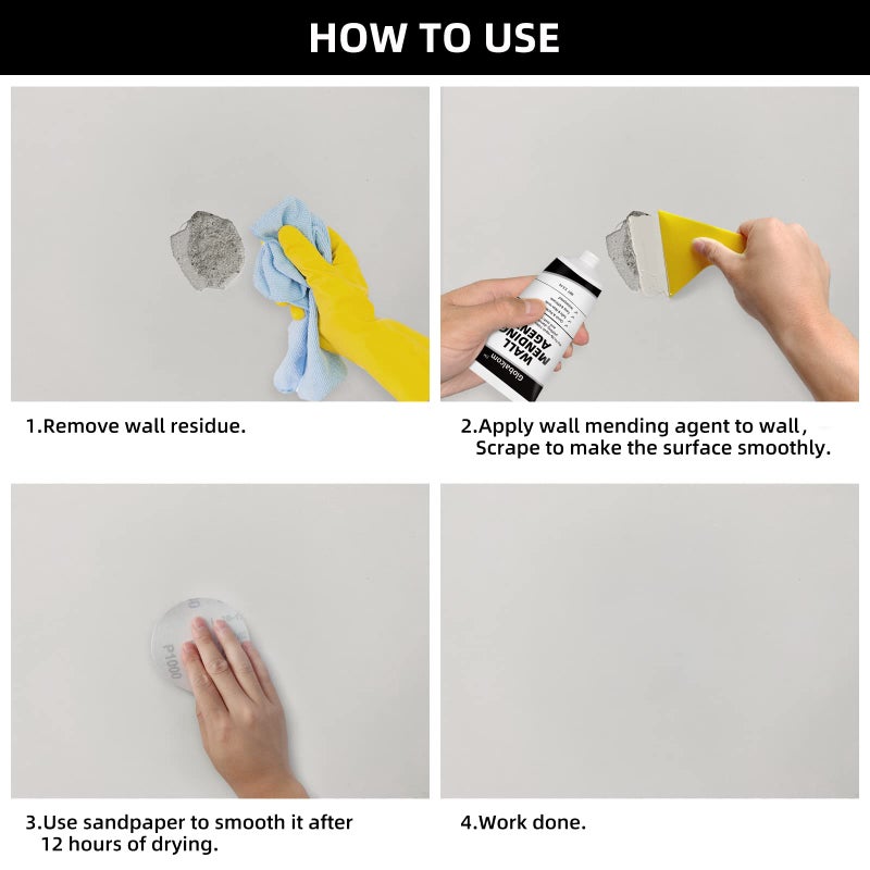 Globalcom Drywall Repair Kit Spackle Wall Repair Kit Drywall Putty for Filling Holes and Creak Damage Drywall Patch Nail Hole Filler for Walls Plaster Dent Repair - Image 3