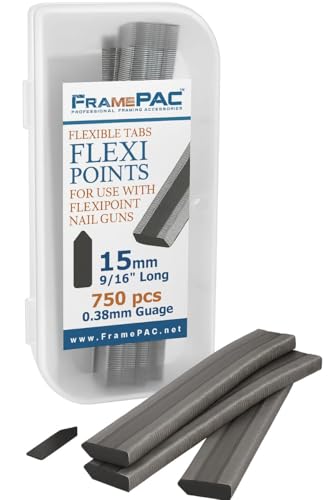 FramePac Flexipoint for Picture Frames Point Driver 15mm (9/16 inch) - Compatible with Dual Drive Point Driver, Glazing Points | Framing Points | Flexi-Points | Flexipoints Refill (Pack of 750) - Image 1