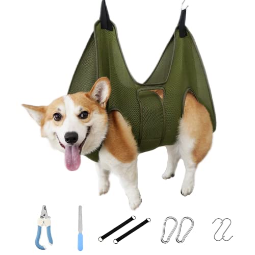 Mklhgty Dog Grooming Hammock for Trimming Nails and Ear/Eye Care, Sling for Grooming with Nail Clipperse - Image 1