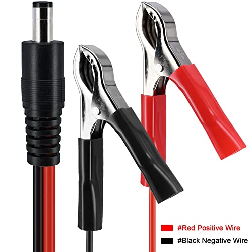 Yeebline DC 5.5 2.1mm Battery Clamps Extension Cable, 5FT 16AWG 12V Alligator Clips Connector Male to Clamp-on Car Charger Power Supply Adapter Cord - Image 2