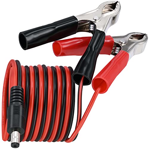 Yeebline DC 5.5 2.1mm Battery Clamps Extension Cable, 5FT 16AWG 12V Alligator Clips Connector Male to Clamp-on Car Charger Power Supply Adapter Cord - Image 1