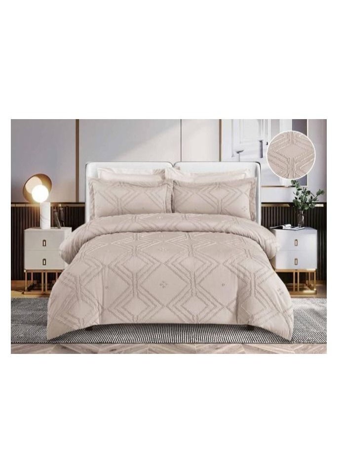 Generic 6Pcs bedding set solid color luxury bedding duvet cover set king size bed set king size set 