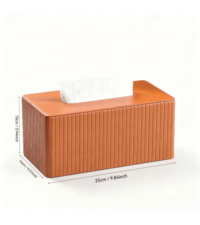 White Striped Tissue Storage Box Dust Proof Large Capacity Thick Durable - Image 3