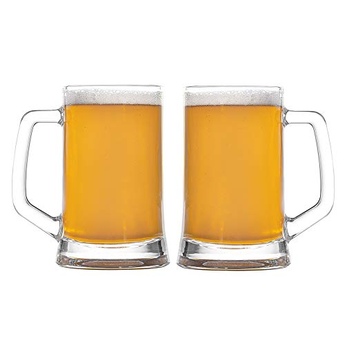 Amlong Crystal Lead-Free Beer Mug - 12 oz (Right For 1 Bottle), Set of 2 - Image 2