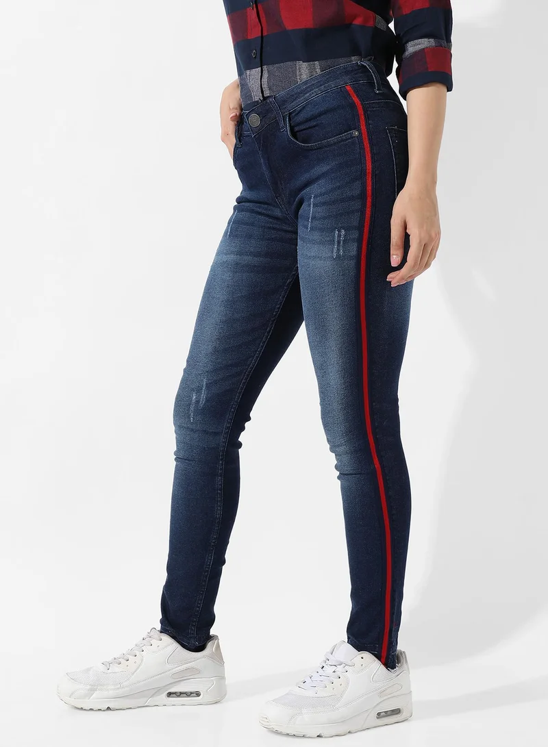 Pinacolada  Women's Side-Striped Skinny Fit Denim Jeans for Women | Best Price UAE