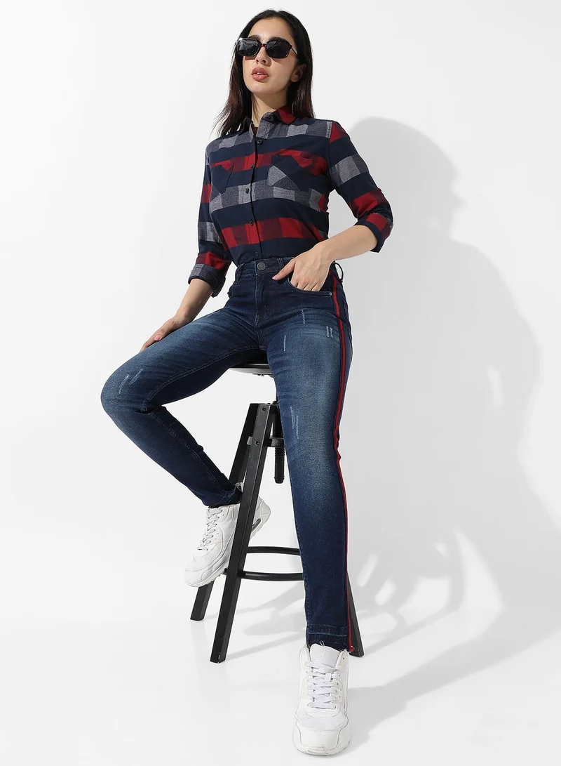 Pinacolada  Women's Side-Striped Skinny Fit Denim Jeans for Women | Best Price UAE