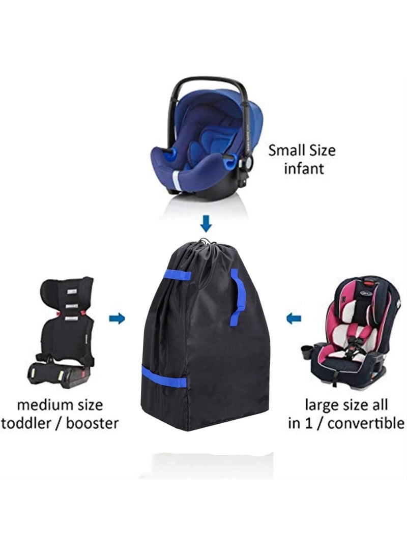 Car Seat Travel Bag Backpack for Air Travel Universal Infant Carseat Gate Check Bag Cover for Airplane, Foldable with Pouch (Color : Blue) - Image 4