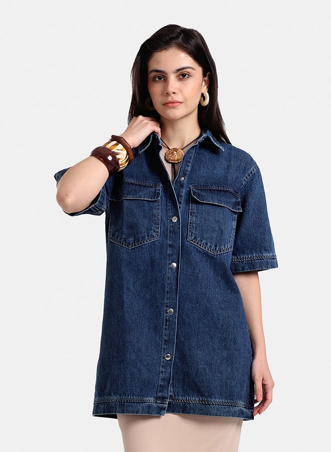 Carina Denim Shirt With Pockets - Image 1