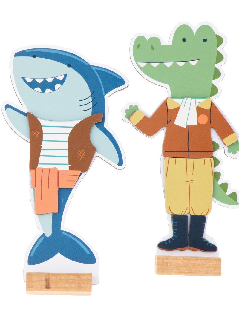 Stephen Joseph Kids Magnetic Dress Up Doll 	Shark and Gator - Image 4