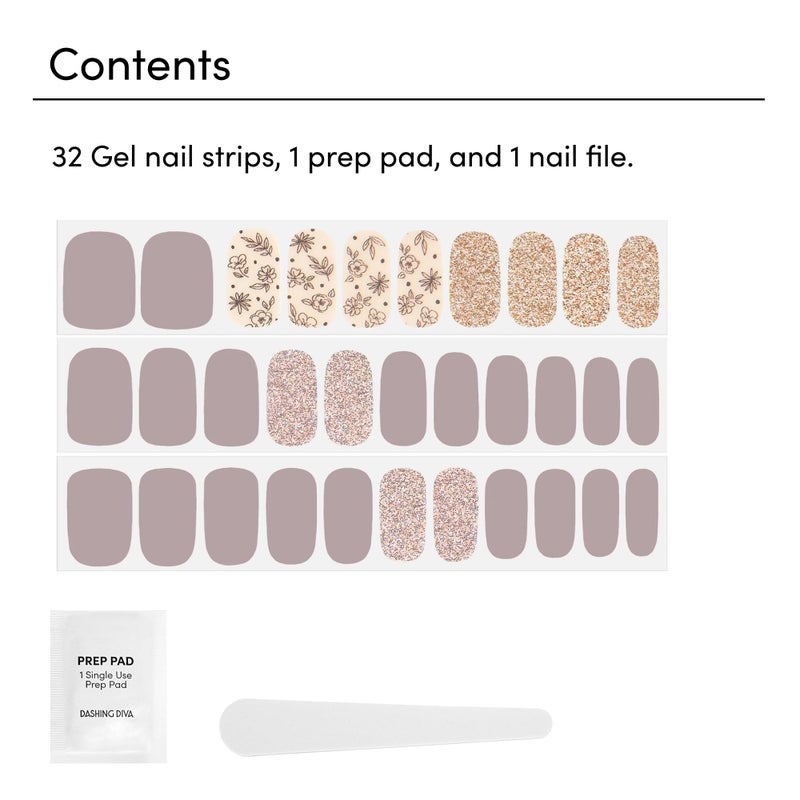 Dashing Diva Gloss Nail Strips - Lavender Dreams - UV Free, Chip Resistant, Long Lasting Gel Stickers - Contains 32 Wraps, 1 Prep Pad, 1 File - Image 3