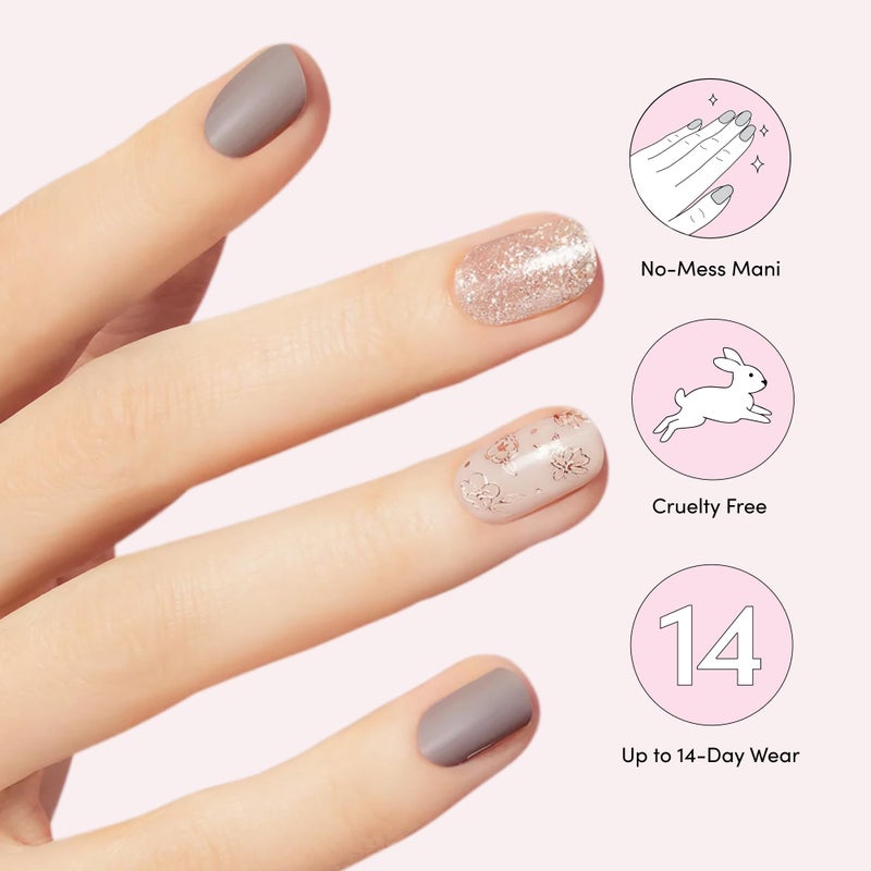 Dashing Diva Gloss Nail Strips - Lavender Dreams - UV Free, Chip Resistant, Long Lasting Gel Stickers - Contains 32 Wraps, 1 Prep Pad, 1 File - Image 5