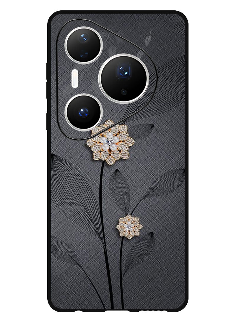 Theodor Case Compatible with Huawei Pura 80 Pro 6.8 Inch Protection Shockproof Bumper Cover Diamond Flowers - Image 1