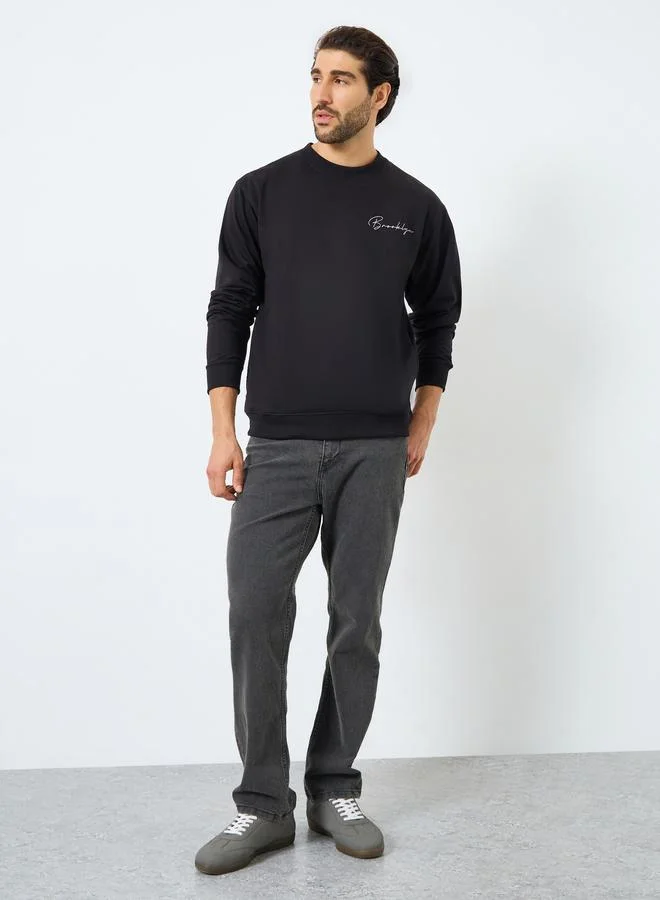 Styli Eco Earth Relaxed Fit Slogan Print Sweatshirt