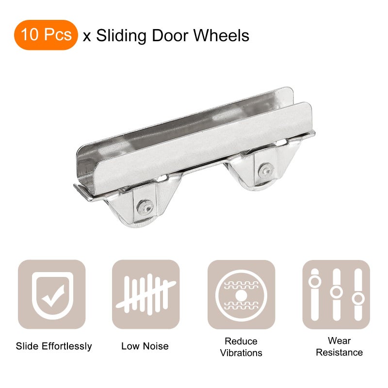 uxcell Sliding Patio Door Roller Assembly, 6mm Slotted Width Sliding Door Wheel Ball Bearings 48mm Length, Pack of 10 - Image 3