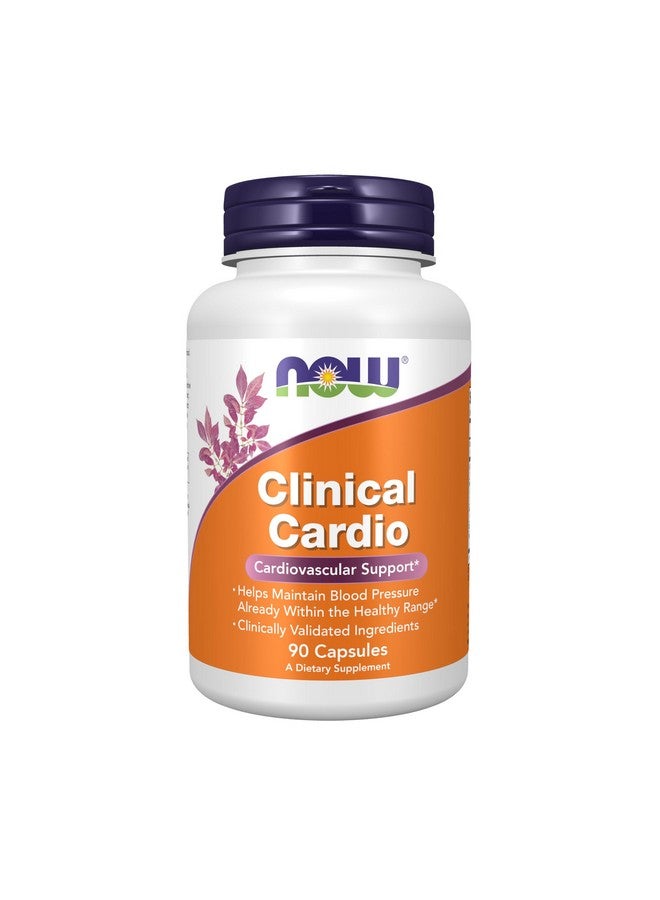 NOW Foods Supplements, Clinical Cardio, Cardiovascular Support*, Helps Maintain Blood Pressure Already Within the Healthy Range*, Clinically Validated Ingredients, 90 Veg Capsules - Image 1