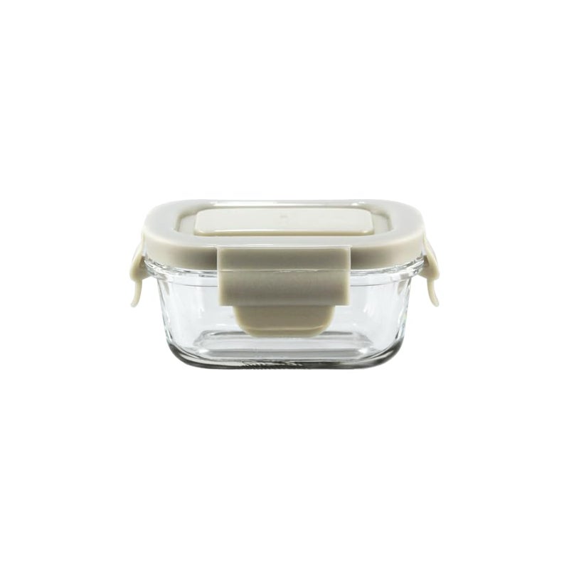 Iveo IVEO Borosilicate Glass Container Fresh Nano Microwave Safe Mini Food Container Lunch Box for Carrying and Storing Food Air Tight Leak Proof Food Storage 120 ml Rectangle 1 PcBeige - Image 1